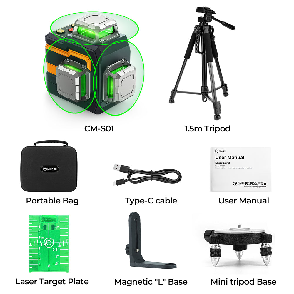 CIGMAN CM-S01 12 Lines Laser Level With APP Control