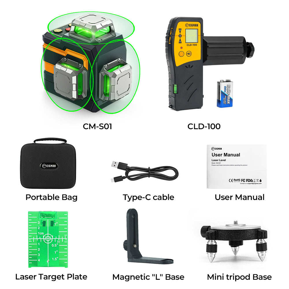 CIGMAN CM-S01 12 Lines Laser Level With APP Control