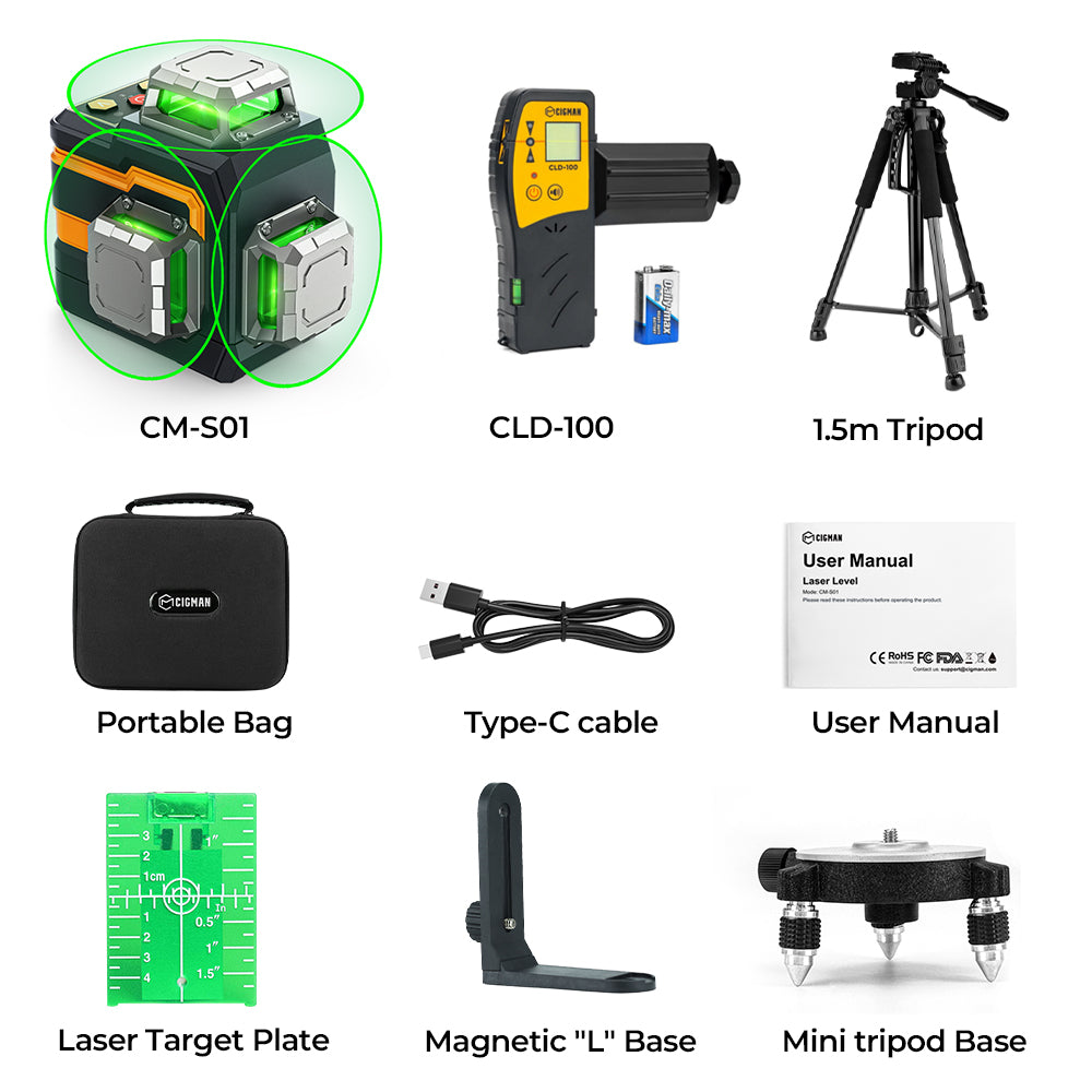 CIGMAN CM-S01 12 Lines Laser Level With APP Control