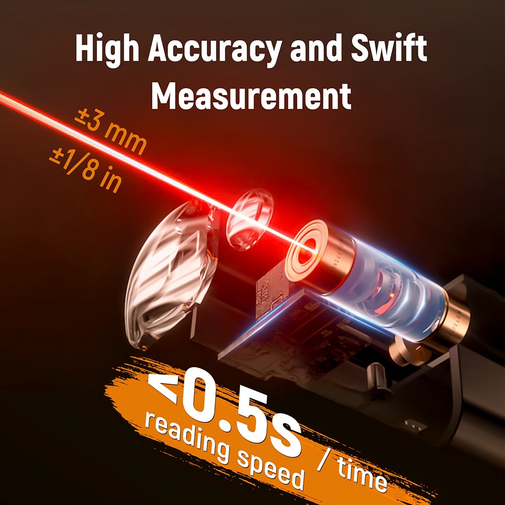 CIGMAN CT-50 Mètre à ruban laser 2 en 1, Mètre à ruban numérique rechargeable de 164 pieds