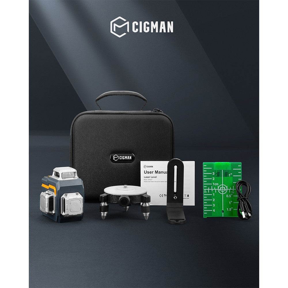 CIGMAN-CM-S01-3x360°-Laser-Level-with-Remote&APP-Control