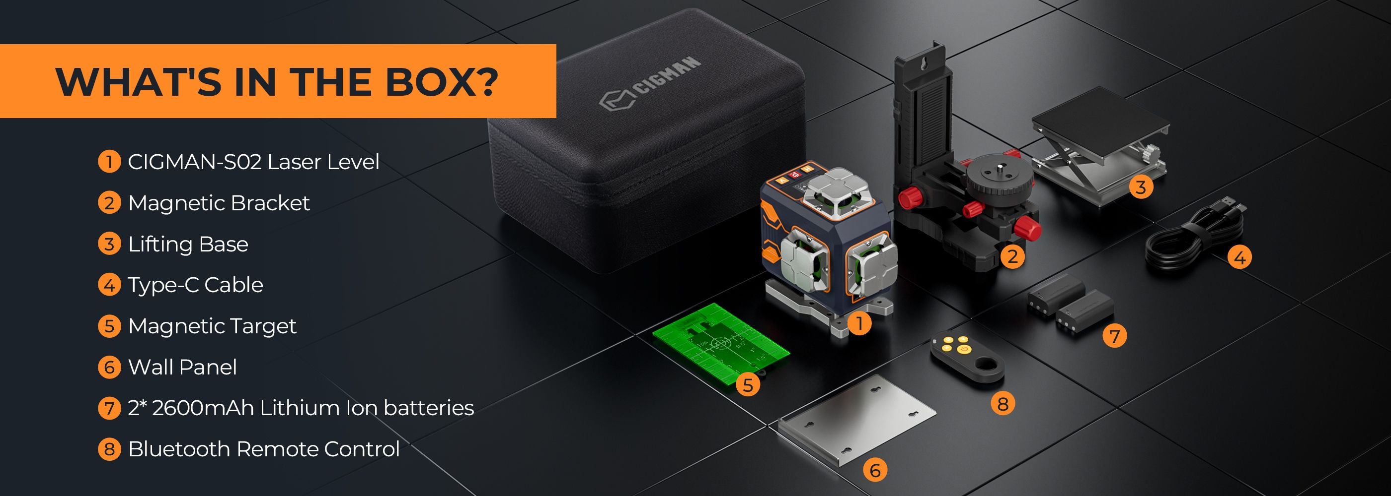 CIGMAN CM-S02 4x360° 16 Lines Laser Level PC