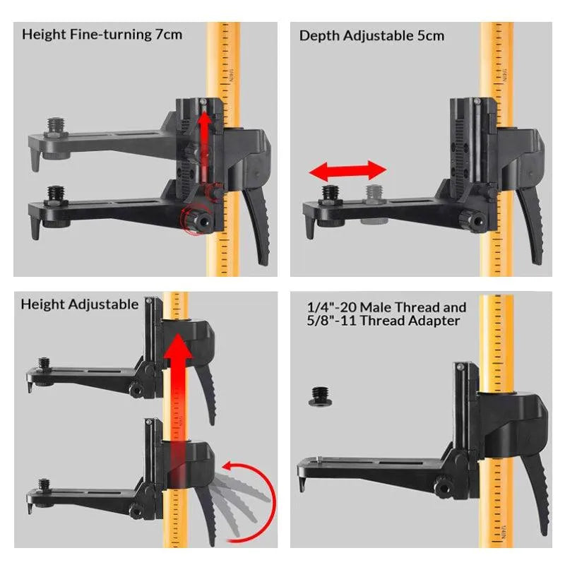 CIGMAN CM-100P 3.7M Laser Level Tripod with 3.7m/12.18ft (Max) Telescopic Rod