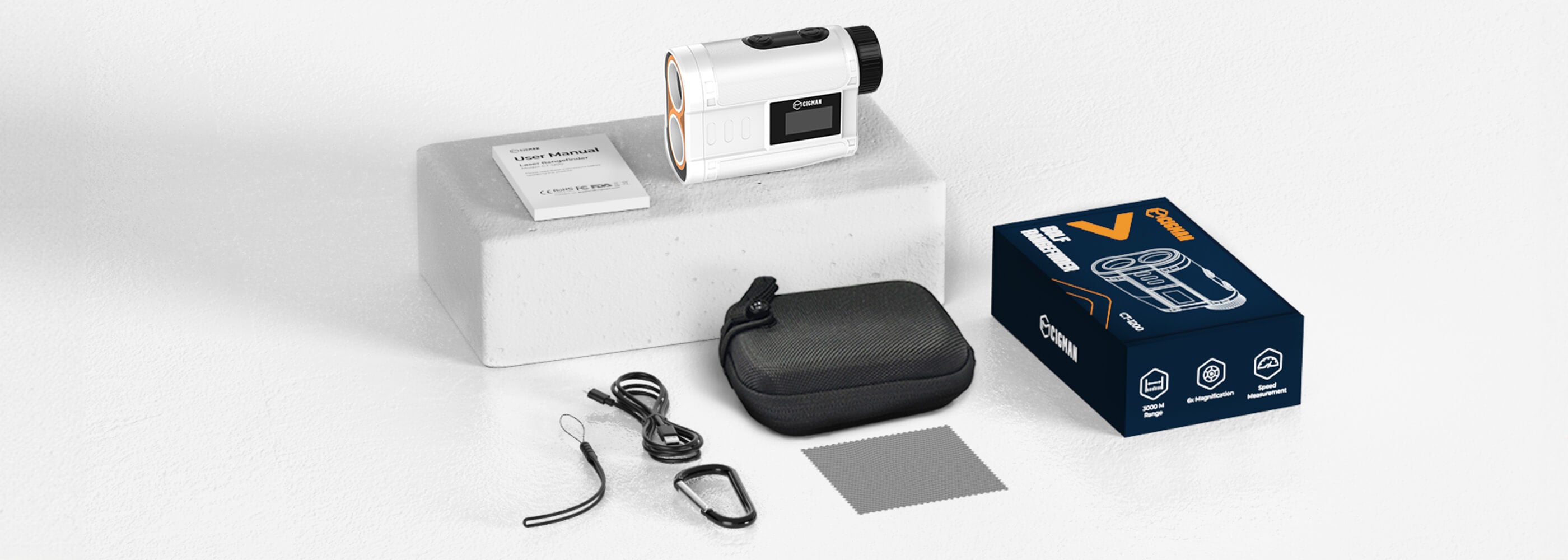 CIGMAN CT-1200 golf rangefinder with 1312 yards range