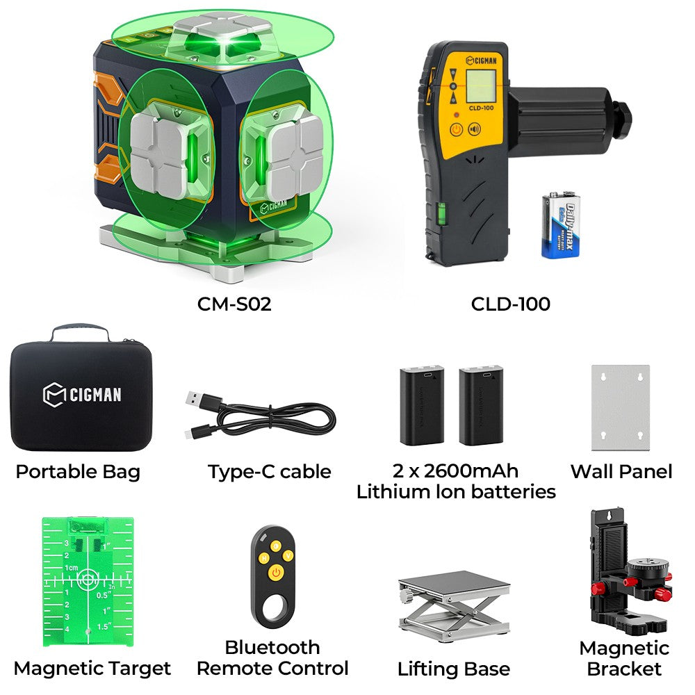 CIGMAN CM-S02 4x360° 16 Lines Laser Level