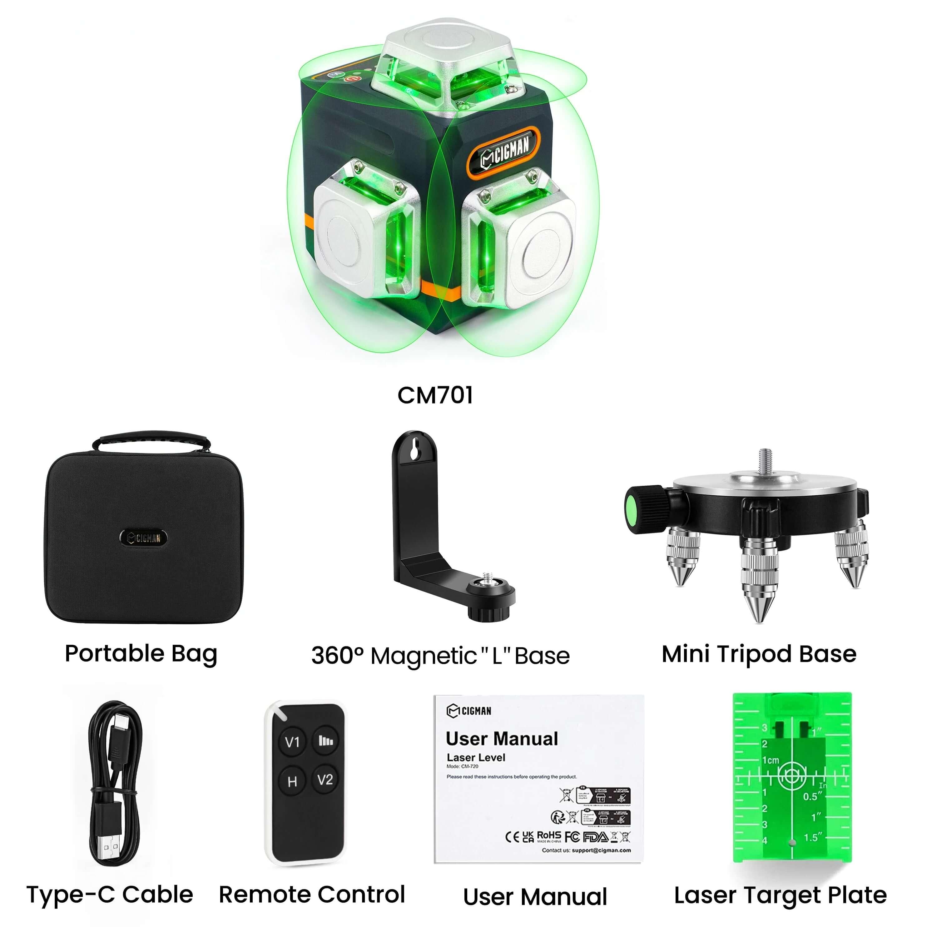 CIGMAN CM-701 3x360° Laser Level - Cigman