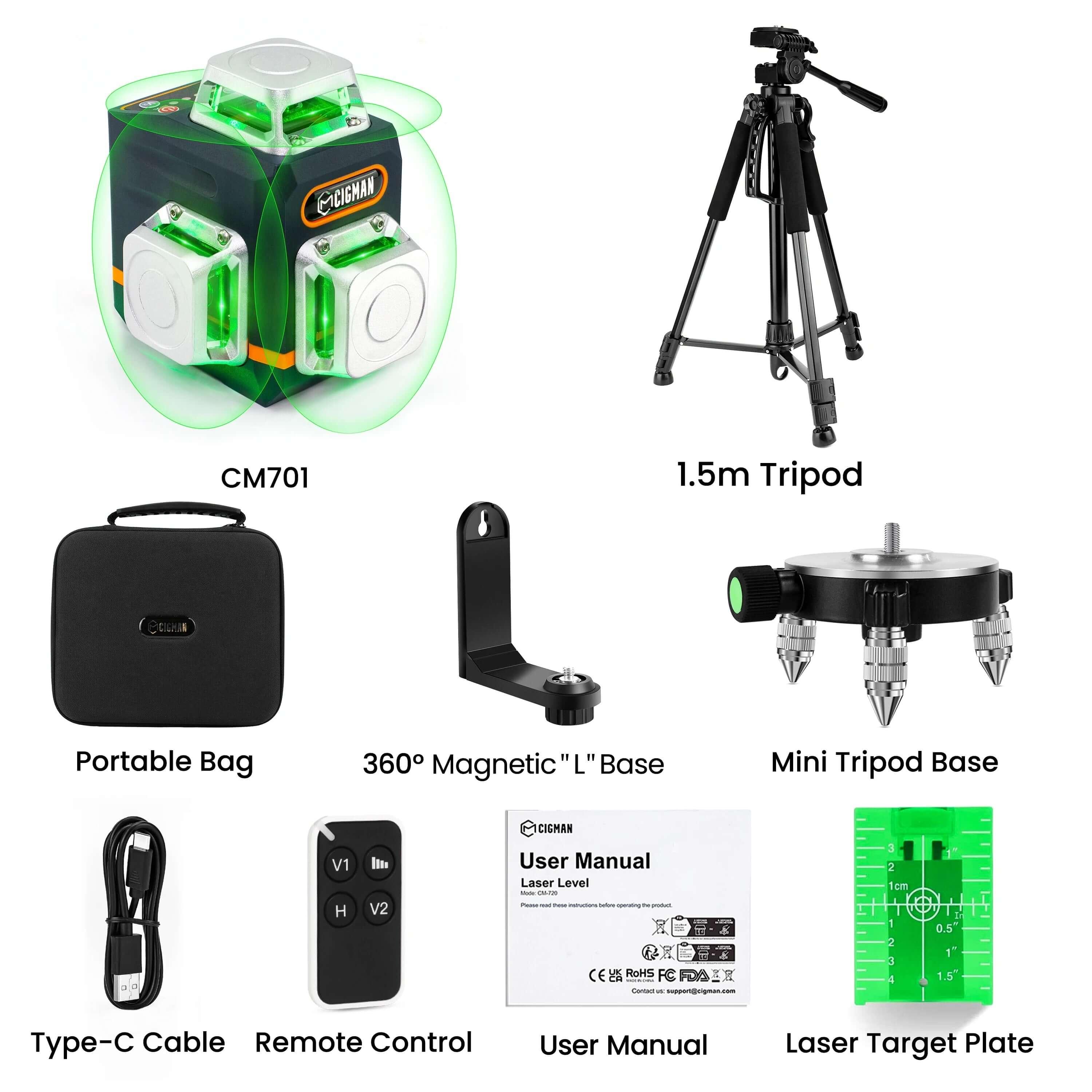 CIGMAN CM-701 3x360° Laser Level - Cigman