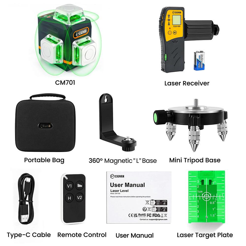 CIGMAN CM-701 3x360° Laser Level - Cigman