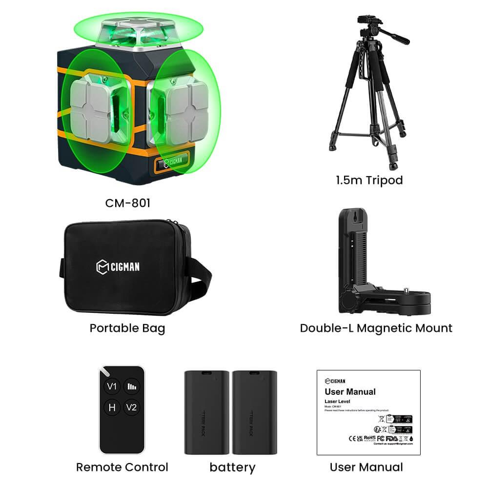 CIGMAN CM-801 3x360°3D Laser Level - Cigman