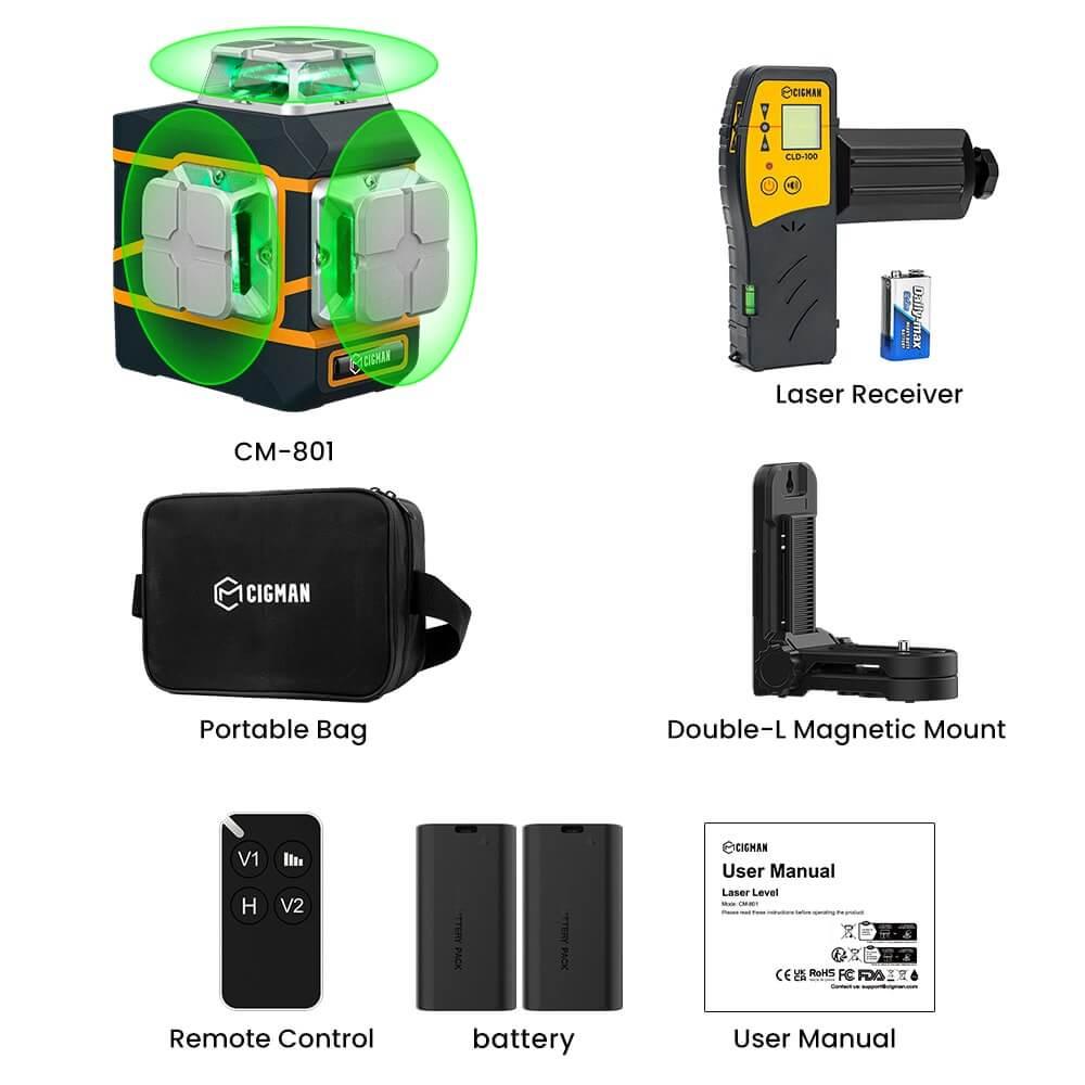 CIGMAN CM-801 3x360°3D Laser Level - Cigman