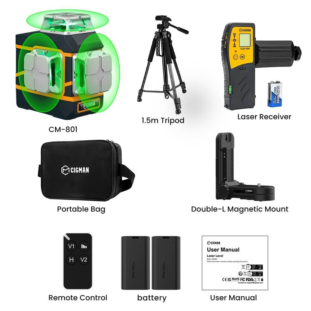 CIGMAN CM-801 3x360°3D Laser Level - Cigman