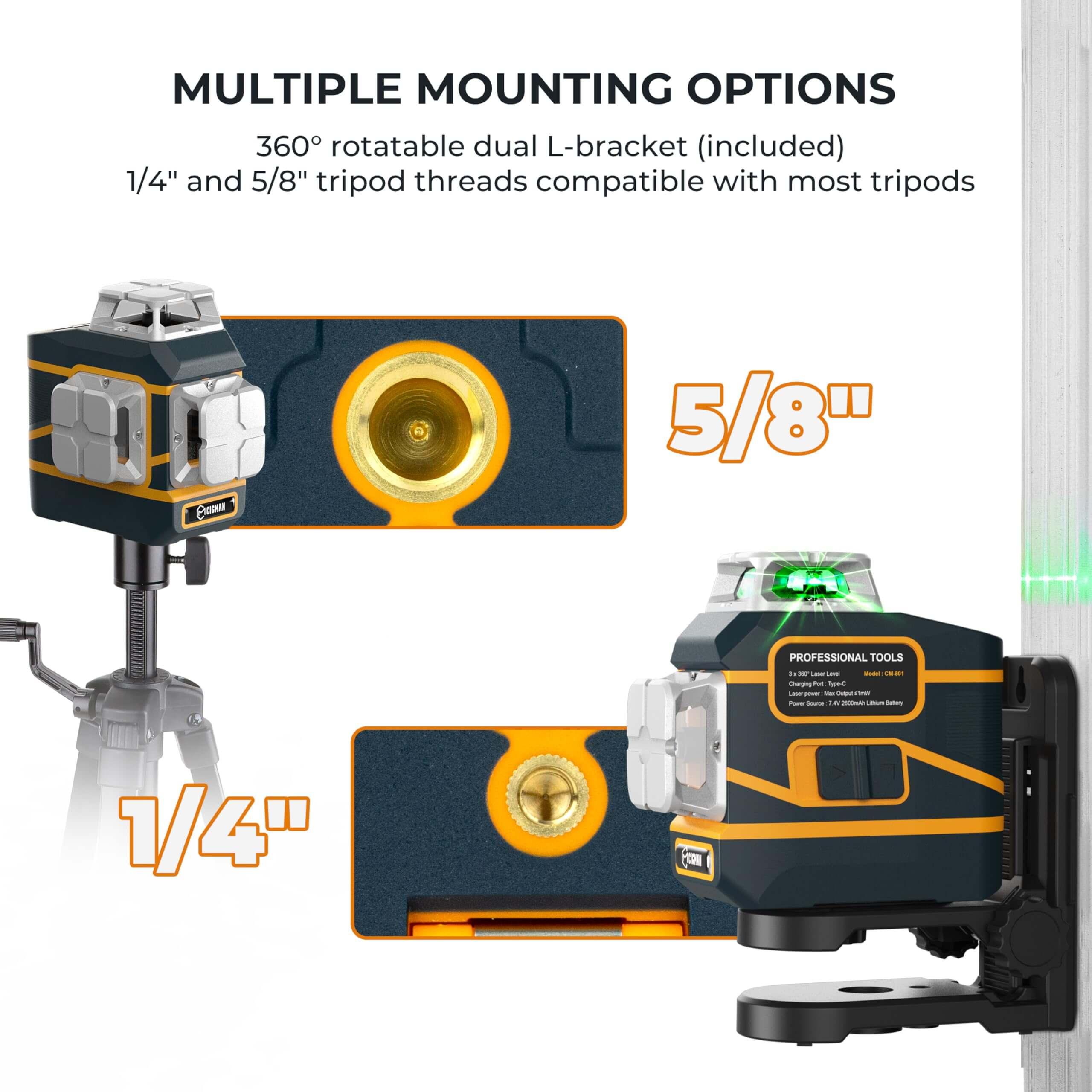 CIGMAN CM-801 3x360°3D Laser Level - Cigman