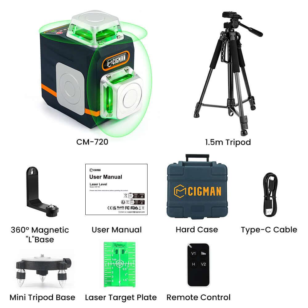 CIGMAN CM720 2*360° Laser Level - Cigman