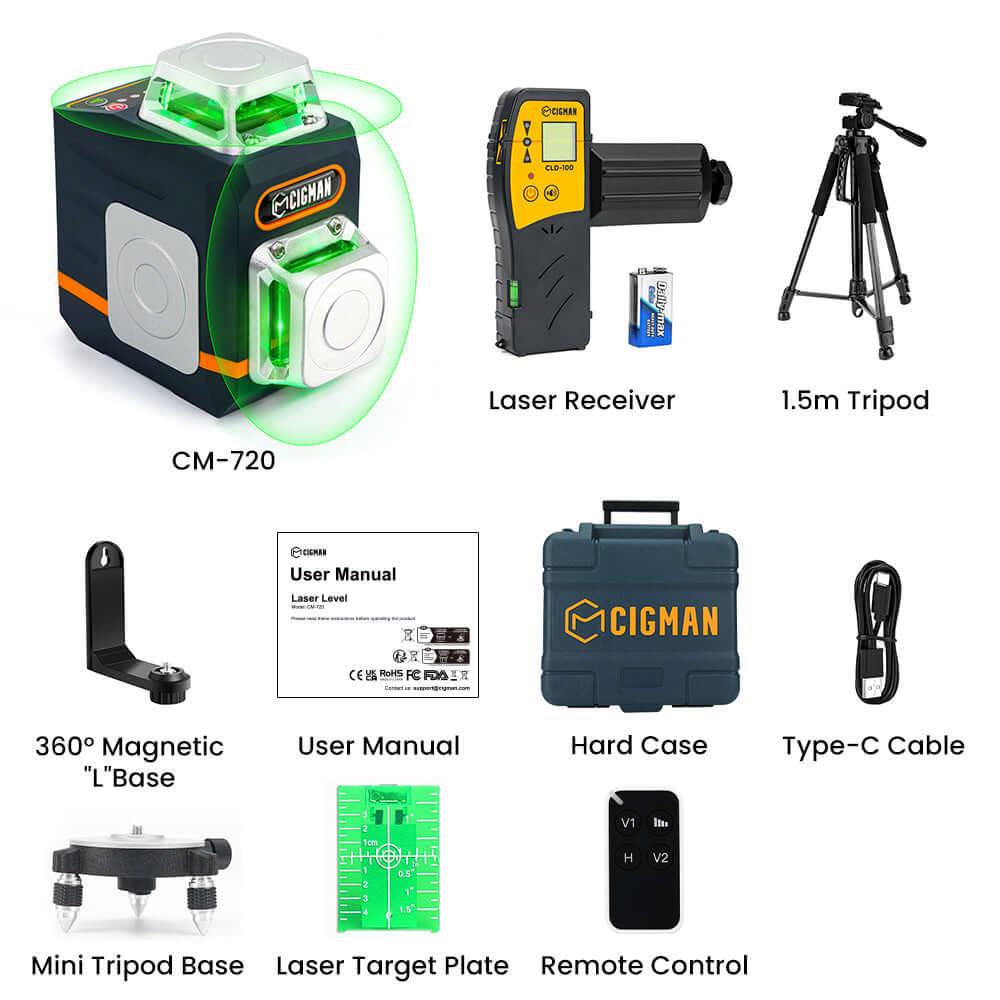 CIGMAN CM720 2*360° Laser Level - Cigman