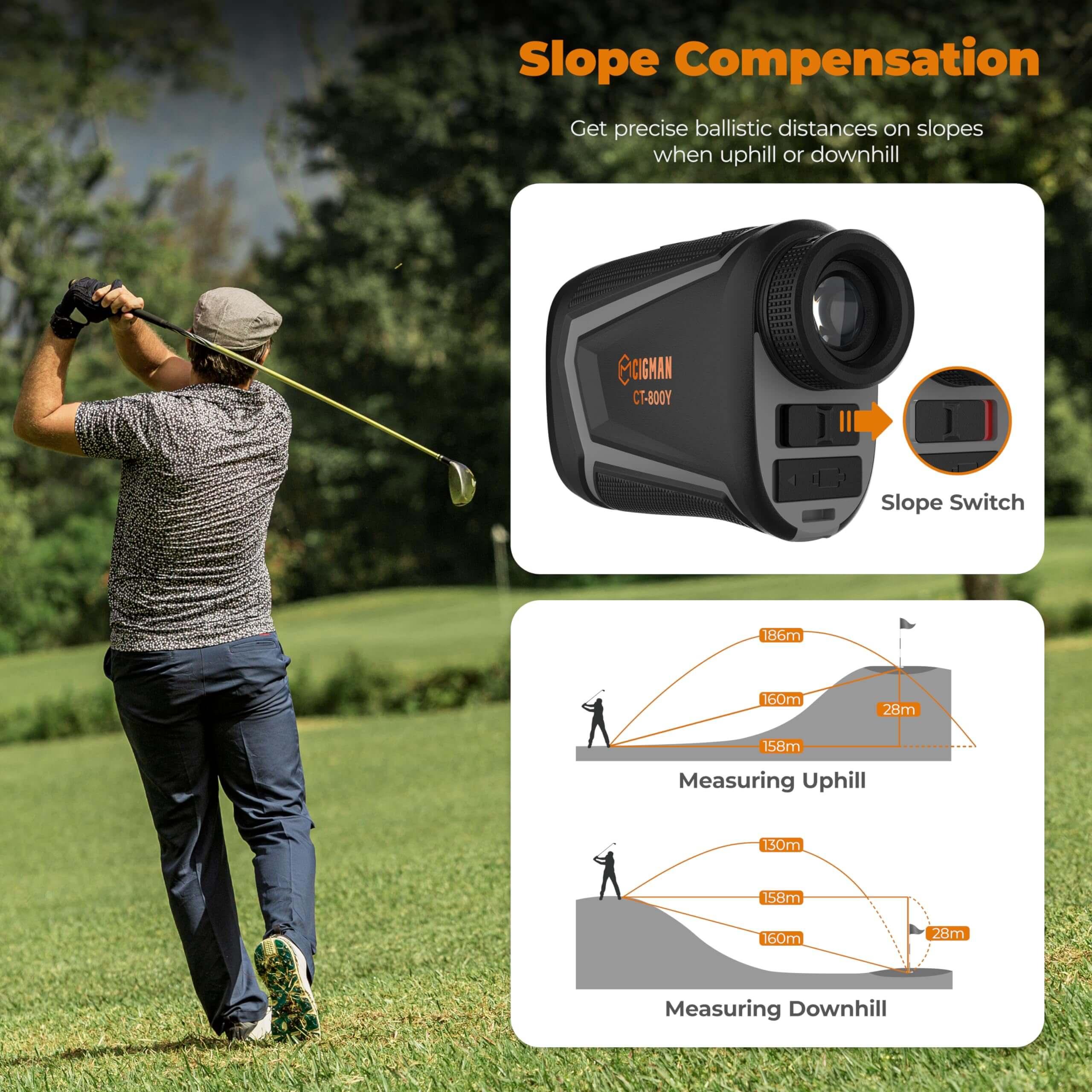 CIGMAN CT-800Y/CT-1000Y 1000m Golf Rangefinder - Cigman