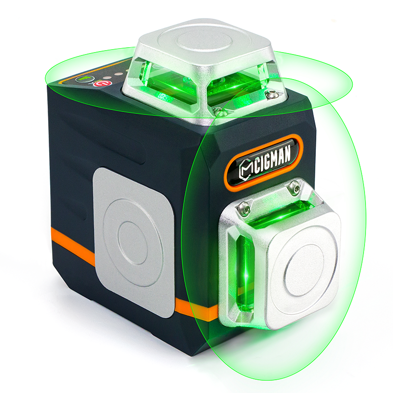 CIGMAN CM720 2 x selbstnivellierender 360°-Laser mit Fernbedienung, Typ-C-Ladebatterien