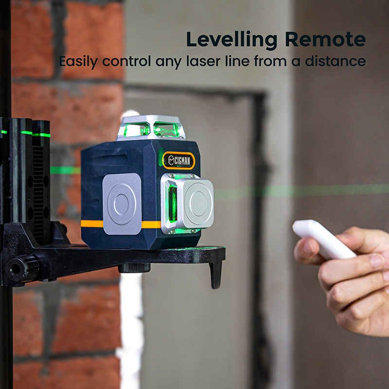 CIGMAN CM720 2 x 360° Self Leveling Laser Level with Remote Controller, Type-C Charger Batteries